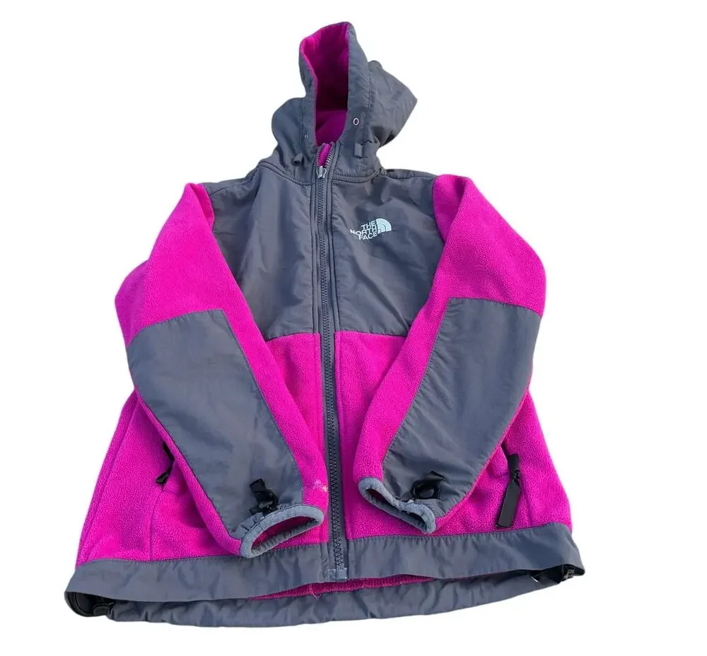 The North Face Fleece Jacket - Magenta/Gray - Size youth large